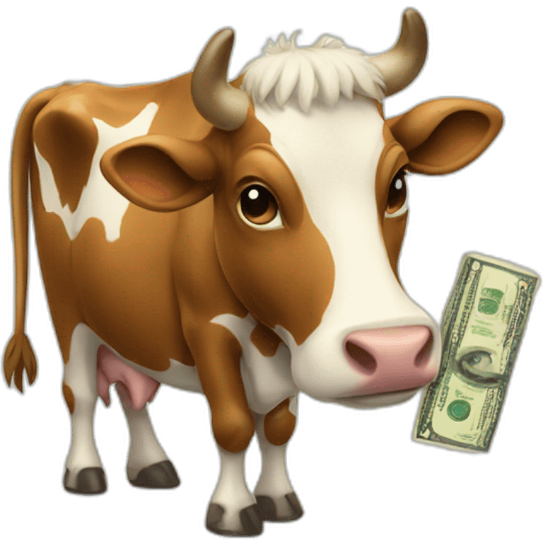 cow whit money emoji