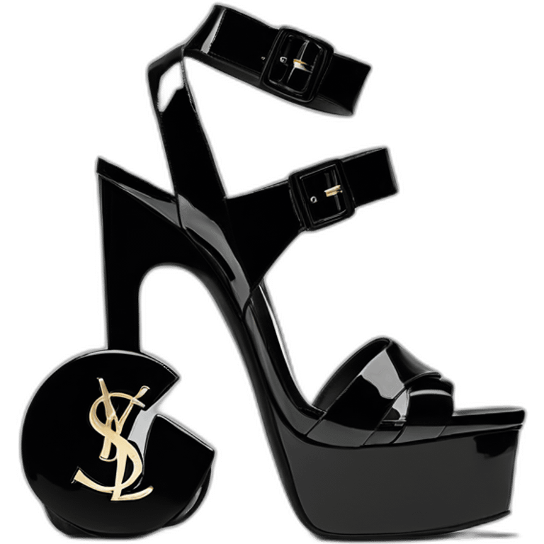 Ysl heel sandal TRIBUTE PLATFORM SANDAL black PATENT LEATHER emoji