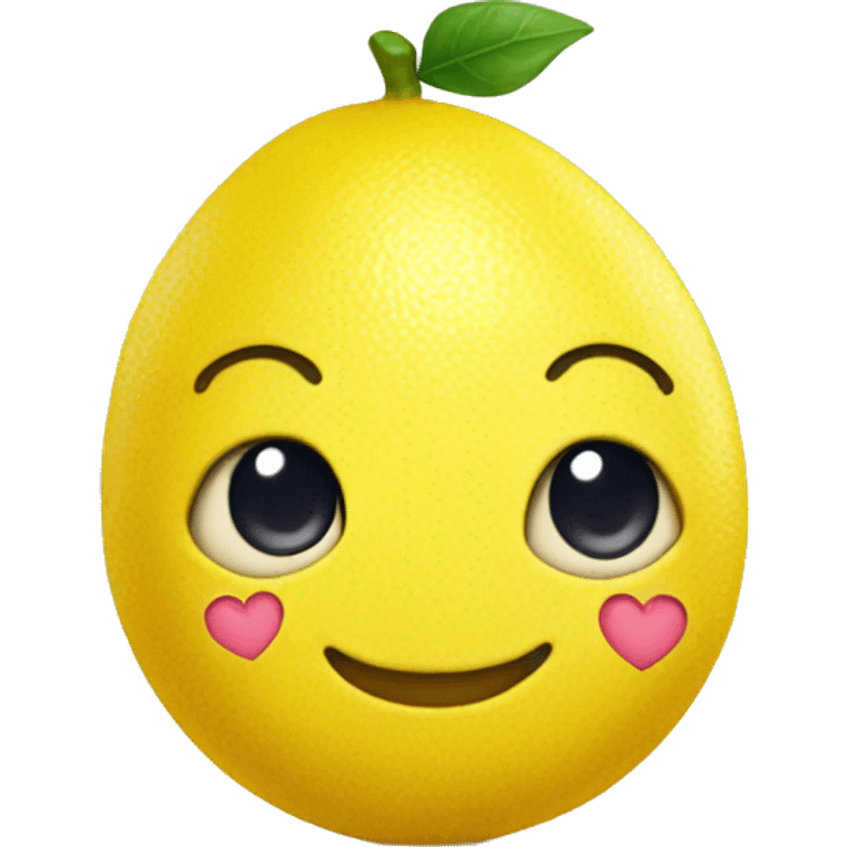 cute lemon character with a heart next to it emoji