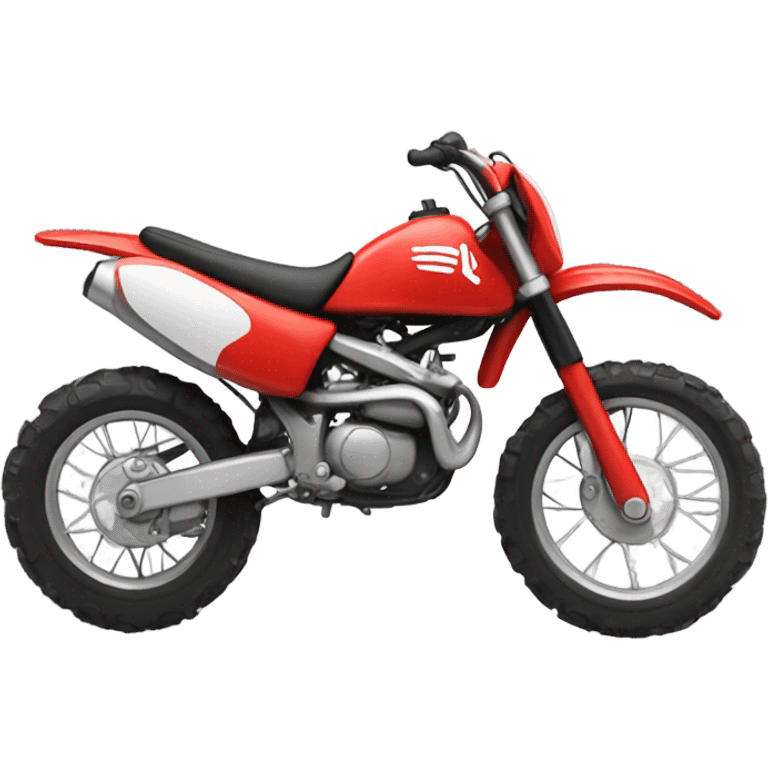 Red dirtbike with a smirky face emoji