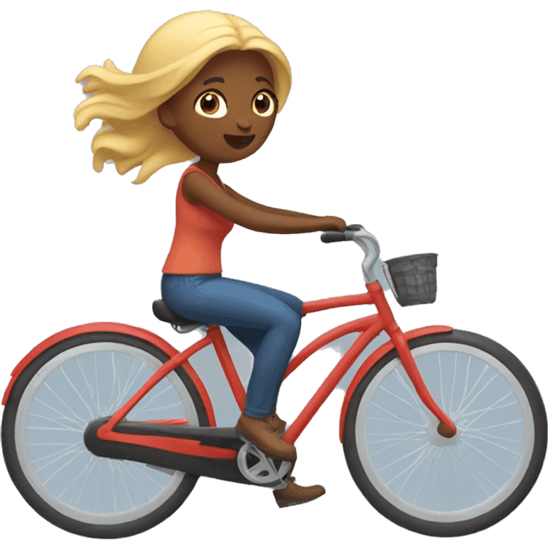 Lady riding bike emoji