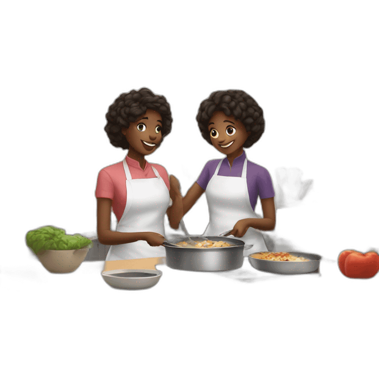 Night Cooking together in the kitchen emoji