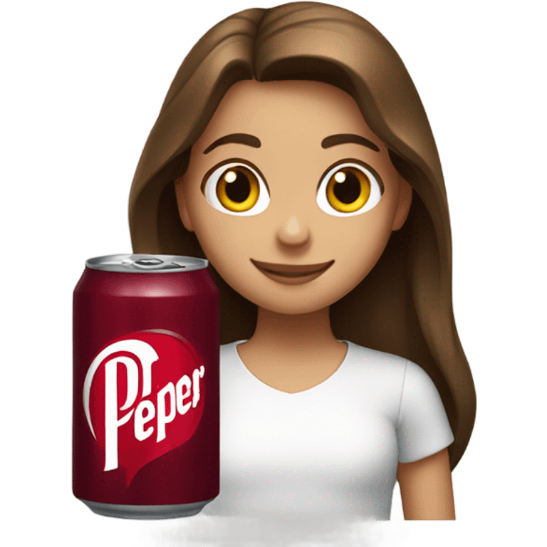 Chugging dr pepper Brown hair girl  emoji