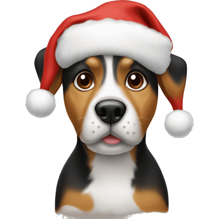 Dog with Christmas hat emoji