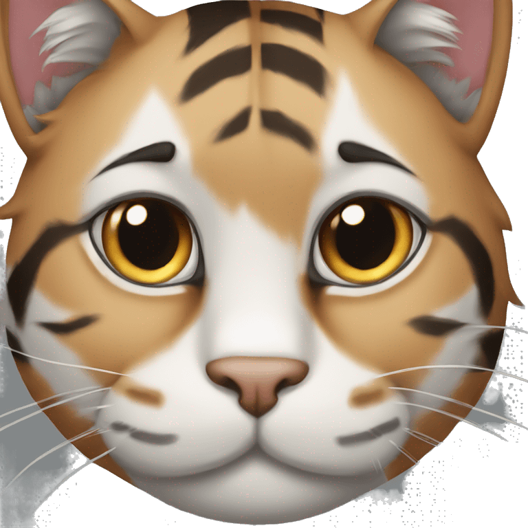 brown tiger striped cat and a grey and white cat emoji