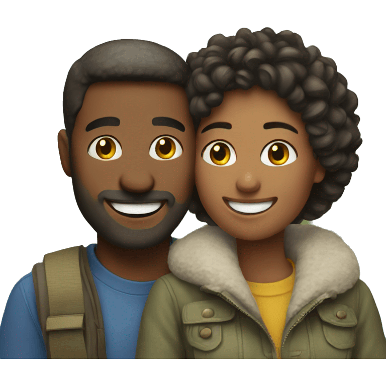 smiling couple outdoors together emoji