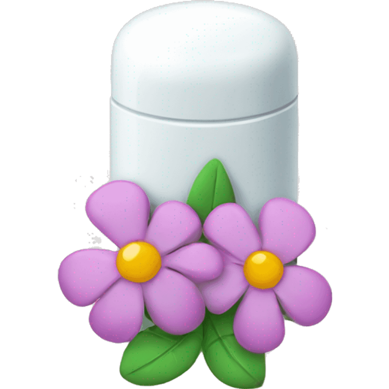 A pill with flowers emoji