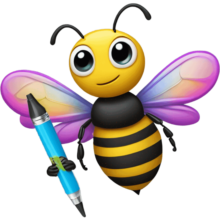 busy bee with a marker emoji