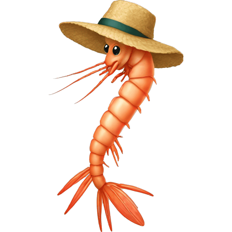 Shrimp with hat emoji