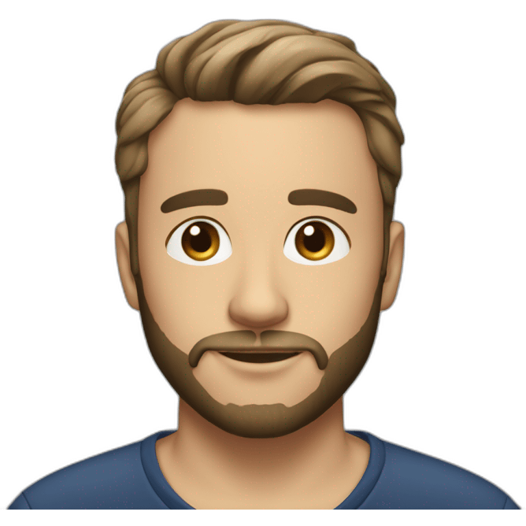 Maxime Richard with short hair and beard emoji