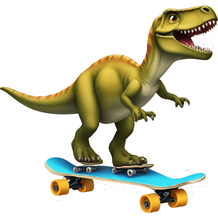 Dinossauro a andar de skate emoji