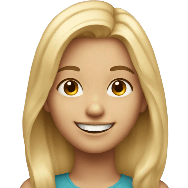 smiling blonde girl portrait emoji