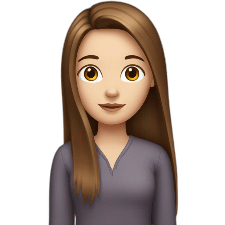 Short white girl with long straight brown hair emoji