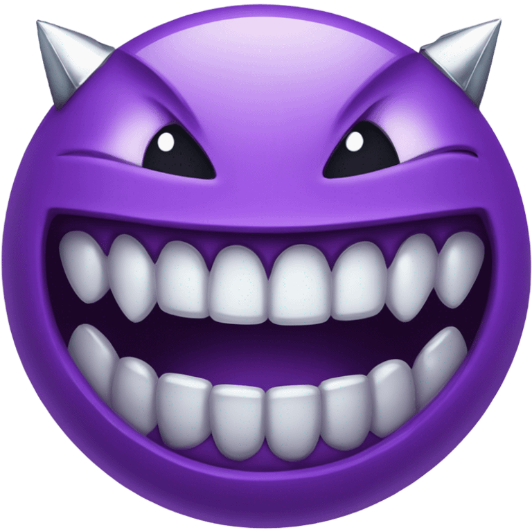 Grinning purple devil emoji with diamond grillz  emoji