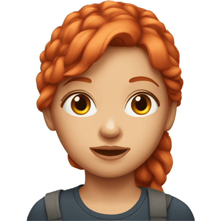 Red haired girl portrait emoji