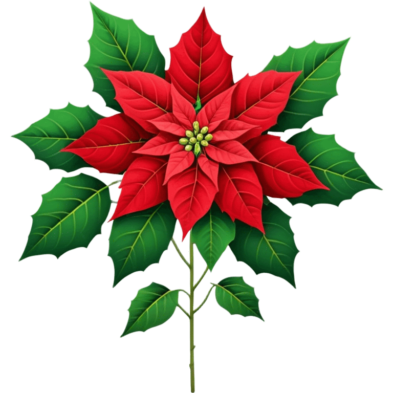 super big bouquet Poinsettia, stem, leaf emoji