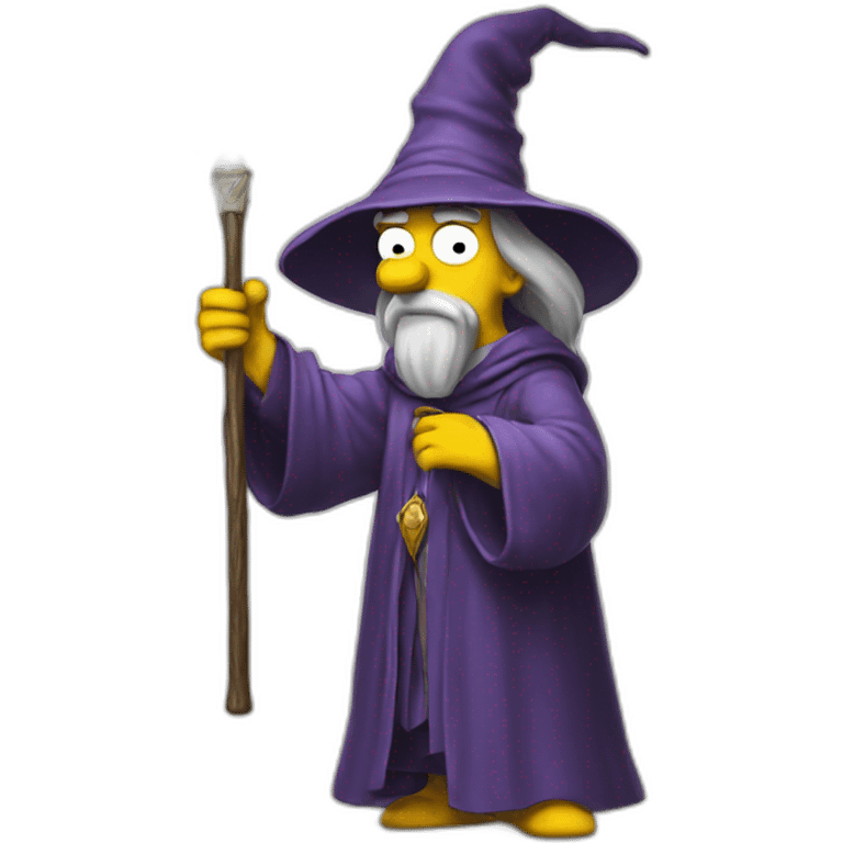 wizard as simpsons with wand in hand emoji