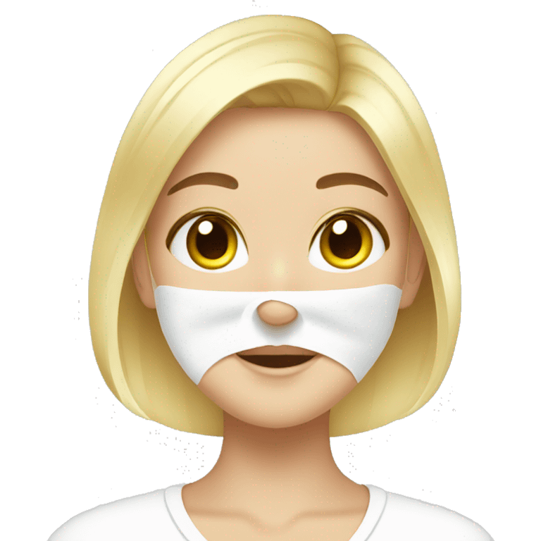 Blonde girl doing skincare emoji