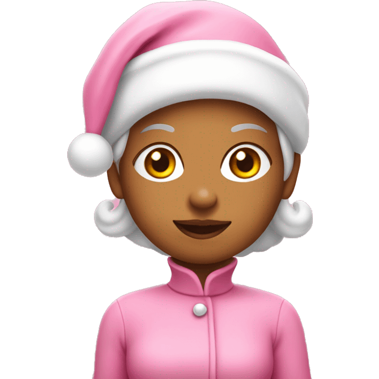 Pink Mrs. Claus on Pink reindeer emoji