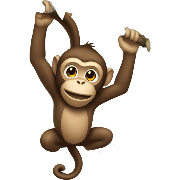 Monkey hanging on a tree emoji