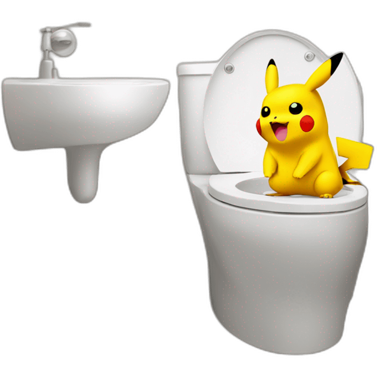 Pikachu in thé toilet emoji