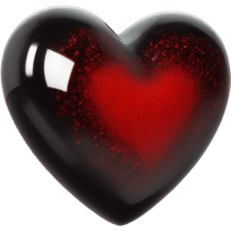 Red black glass heart emoji