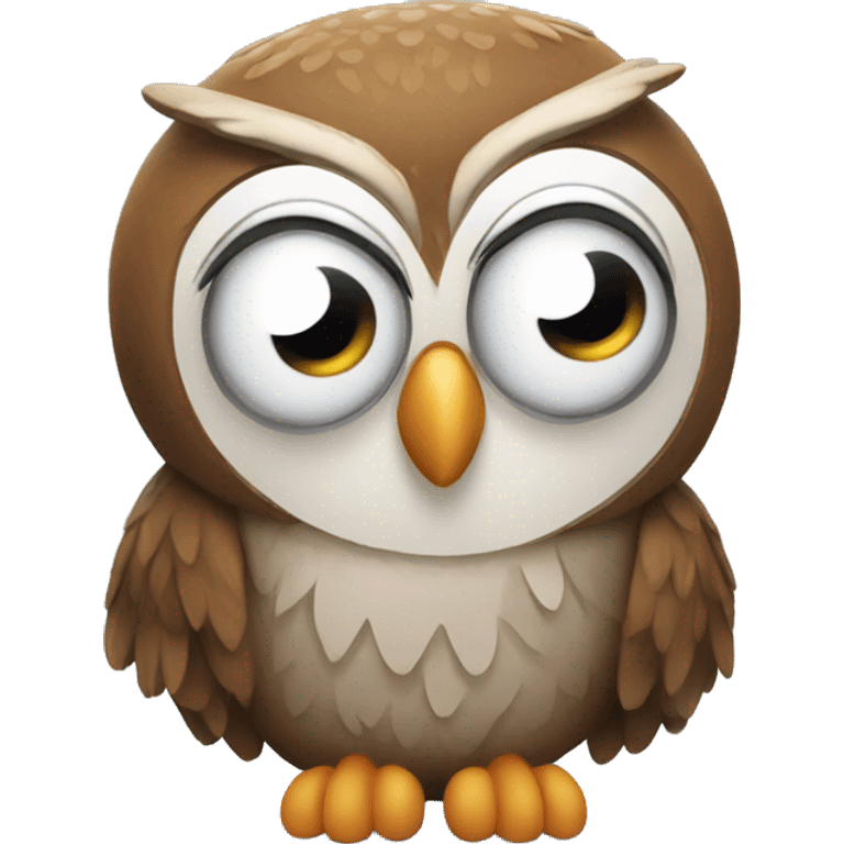 crazy exhausted owl emoji