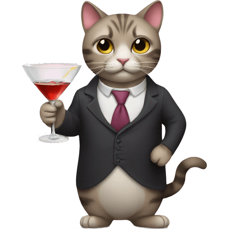 Cat holding a martini emoji