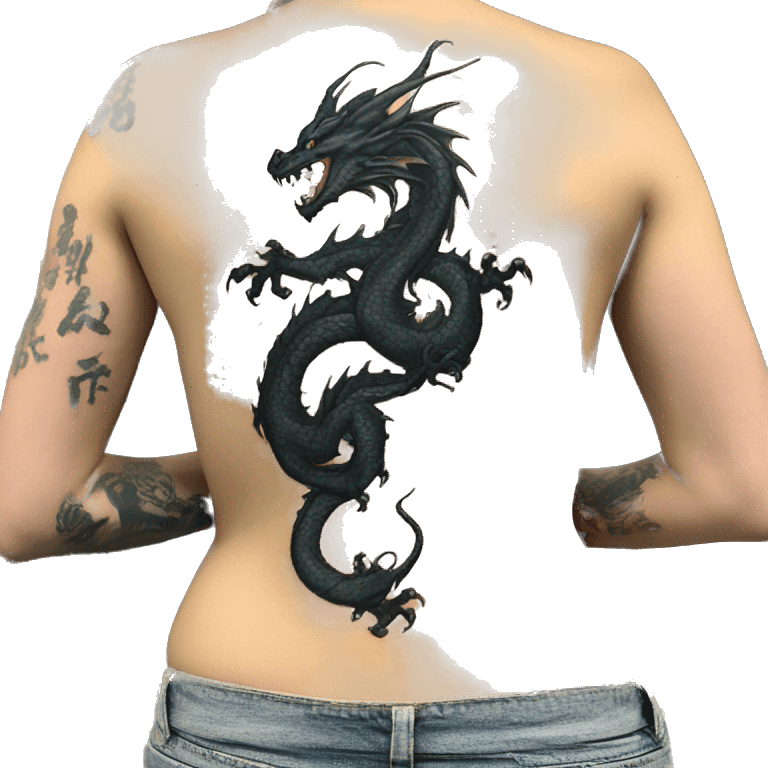 Dragon tattoo on the back emoji