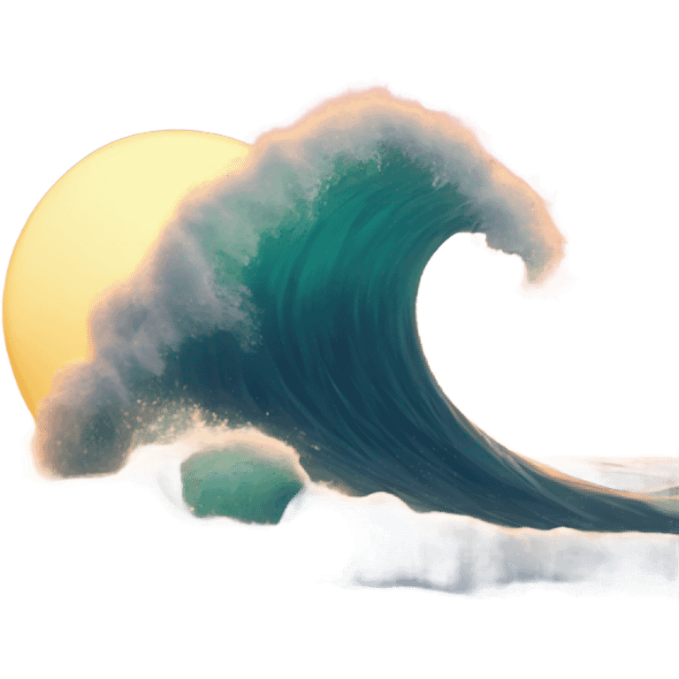 Waves arriving on a sunset shore emoji