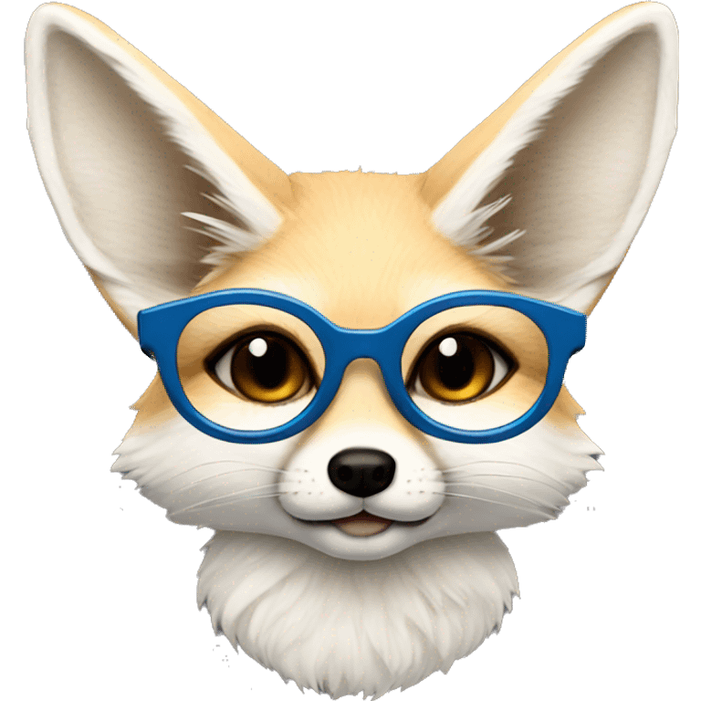 Fennec Fox white fur round glasses emoji