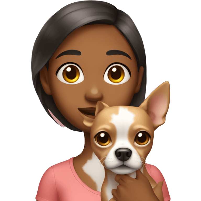 girl with a chihuahua dog emoji