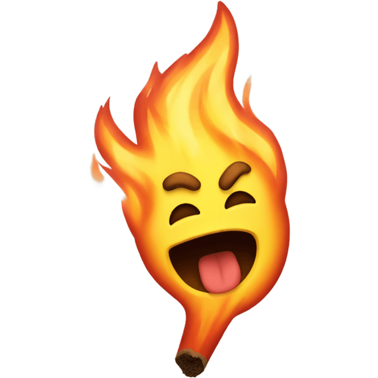 fire sticking his tongue out  emoji