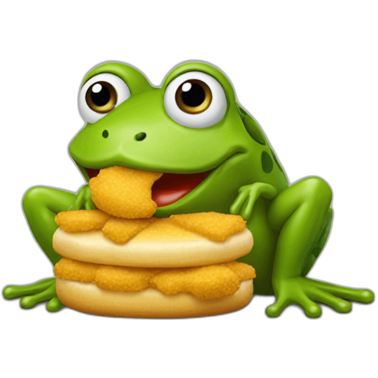 frog eating mc donalds chicken nuggets emoji