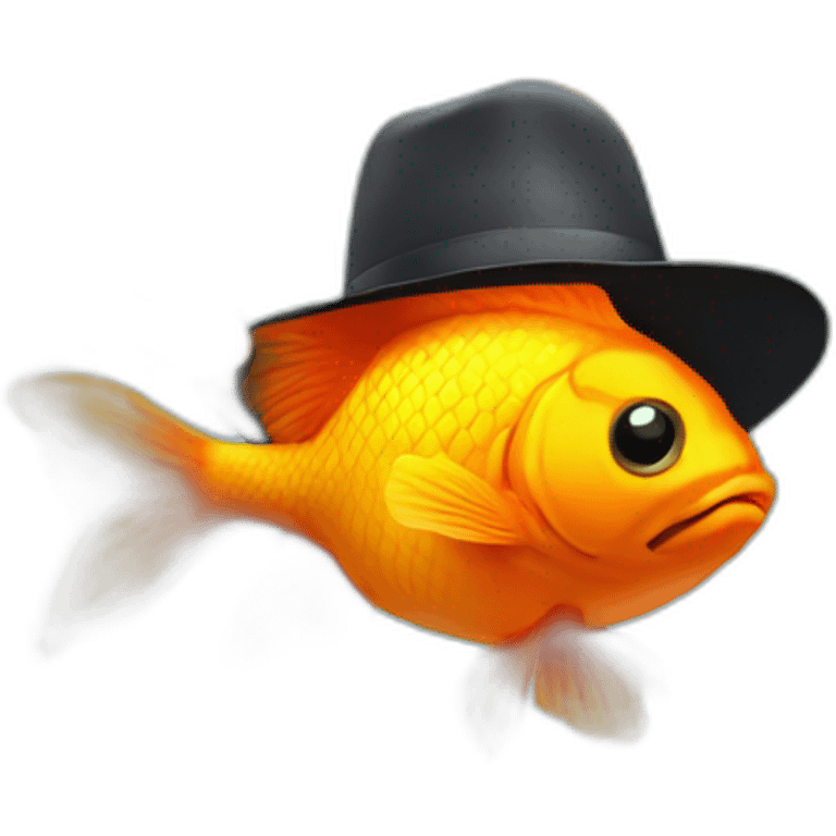 Goldfish with a hat emoji