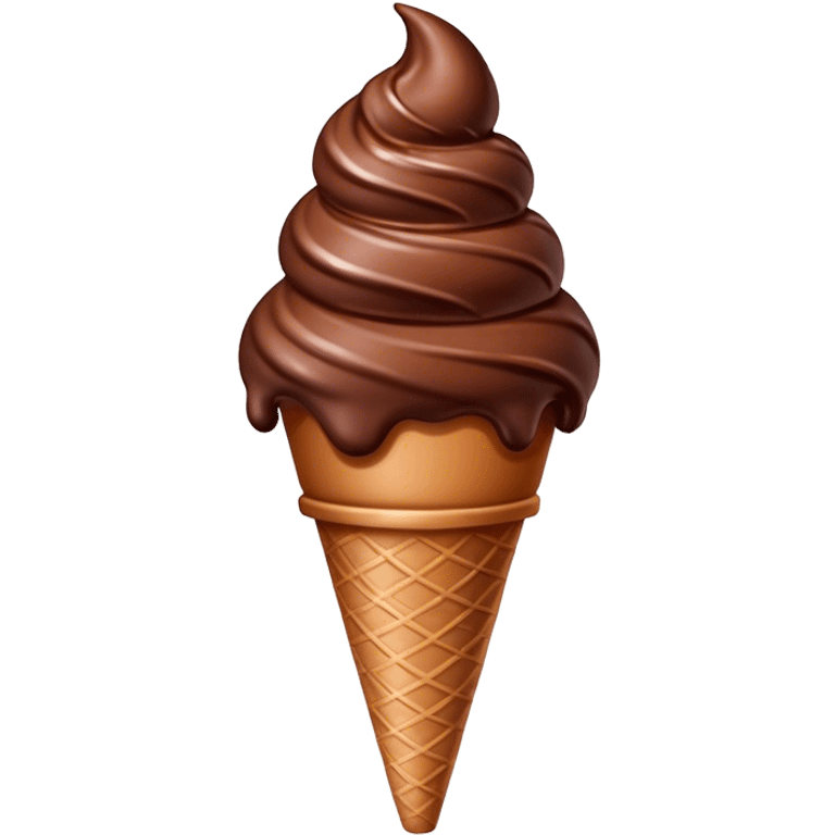 Chocolate gelato cone emoji