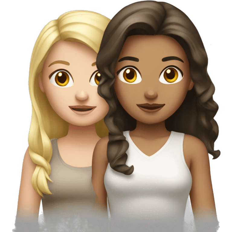 brunette and blonde girls  emoji