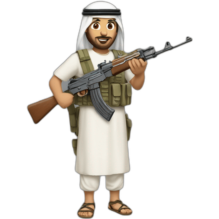 Arab with an ak emoji