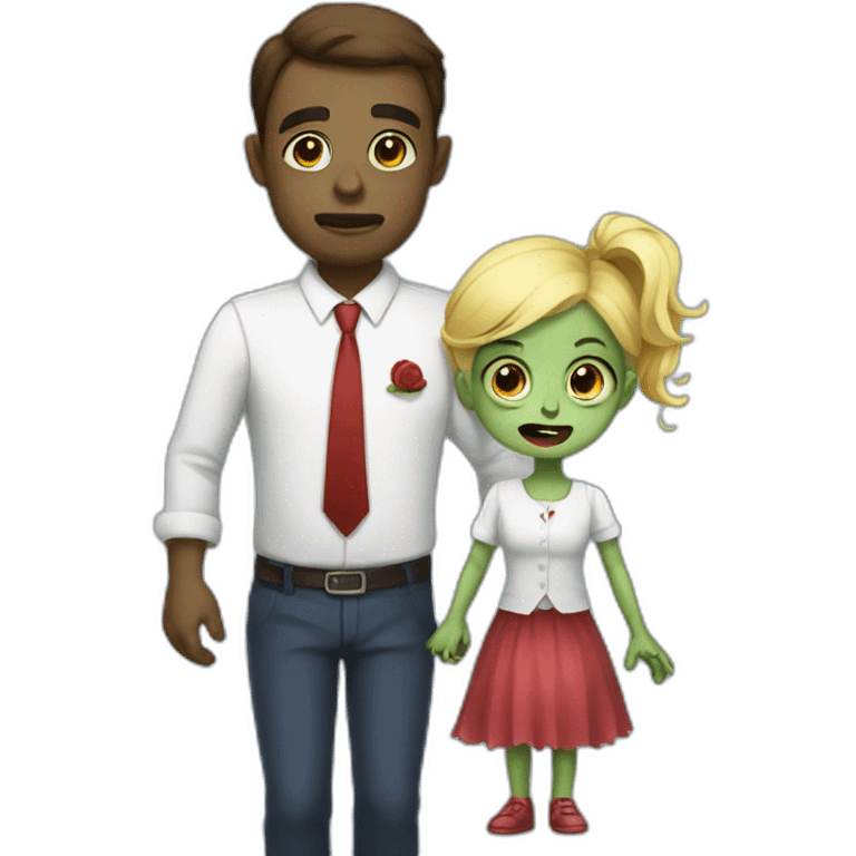 baby zombie with her CEO dad emoji