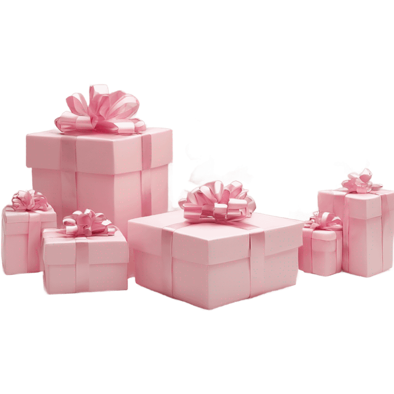 Light pink Christmas gifts under a white Christmas tree  emoji