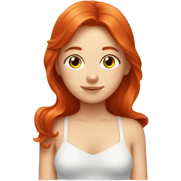 Red hair girl in spa relaxing  emoji