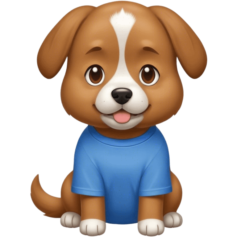 Dog wearing a blue T-shirt emoji