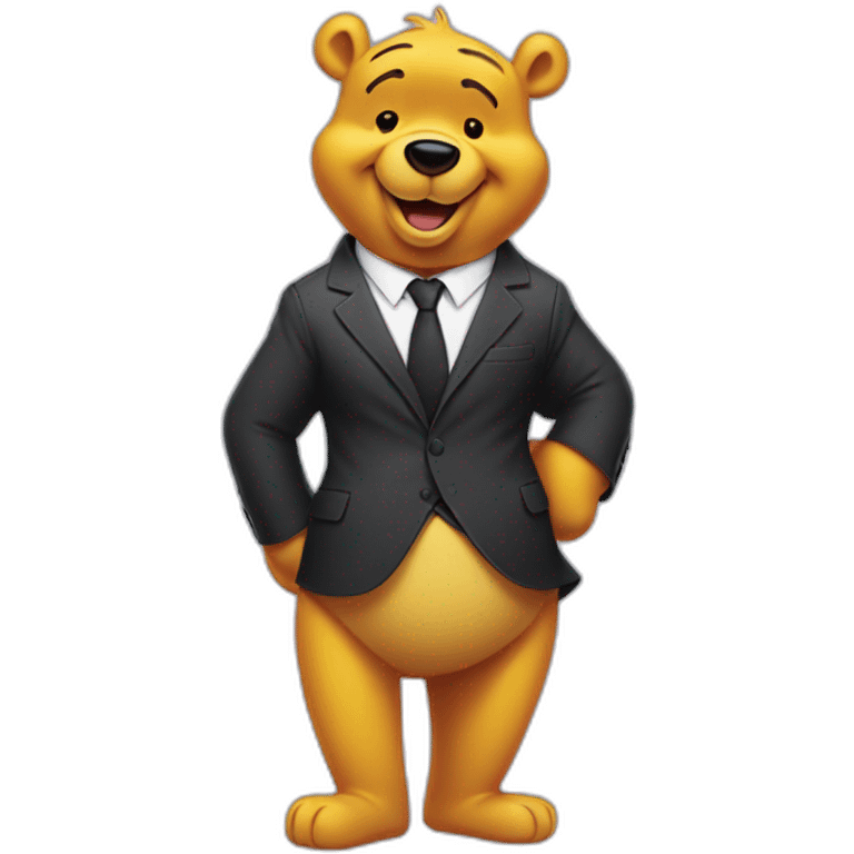 Winnie the pooh with a suit emoji