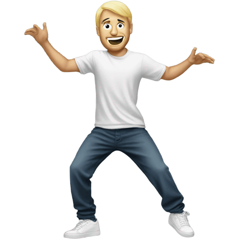 White guy hip hop dancing emoji