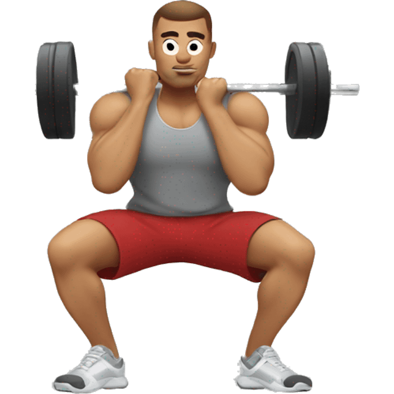 a man doing squat (gym) emoji