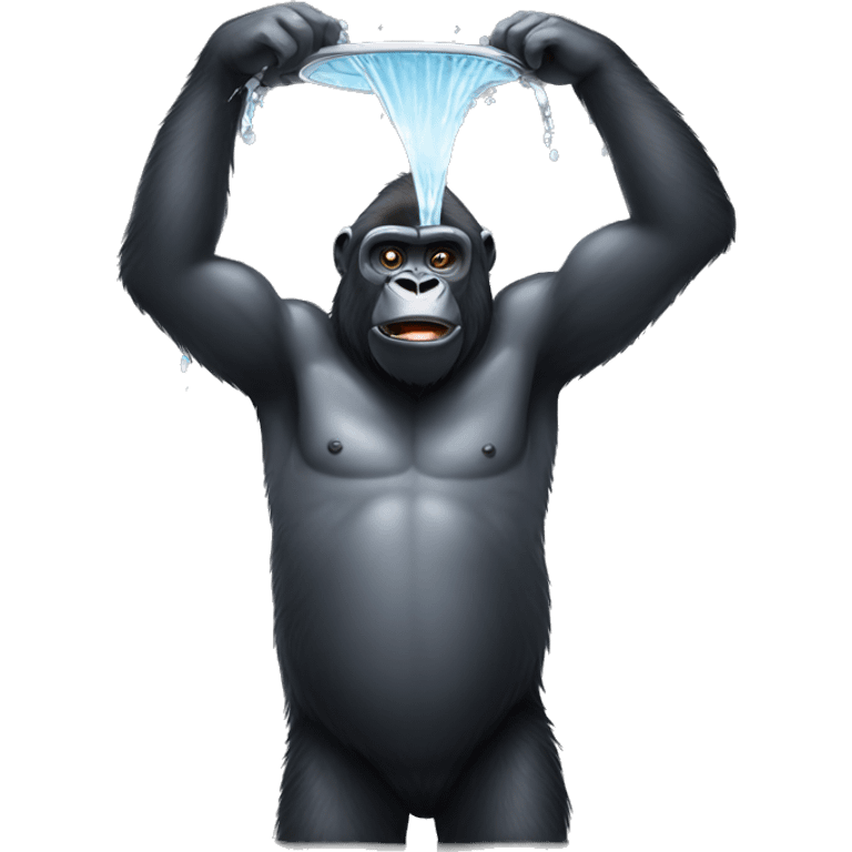 Gorilla showering emoji