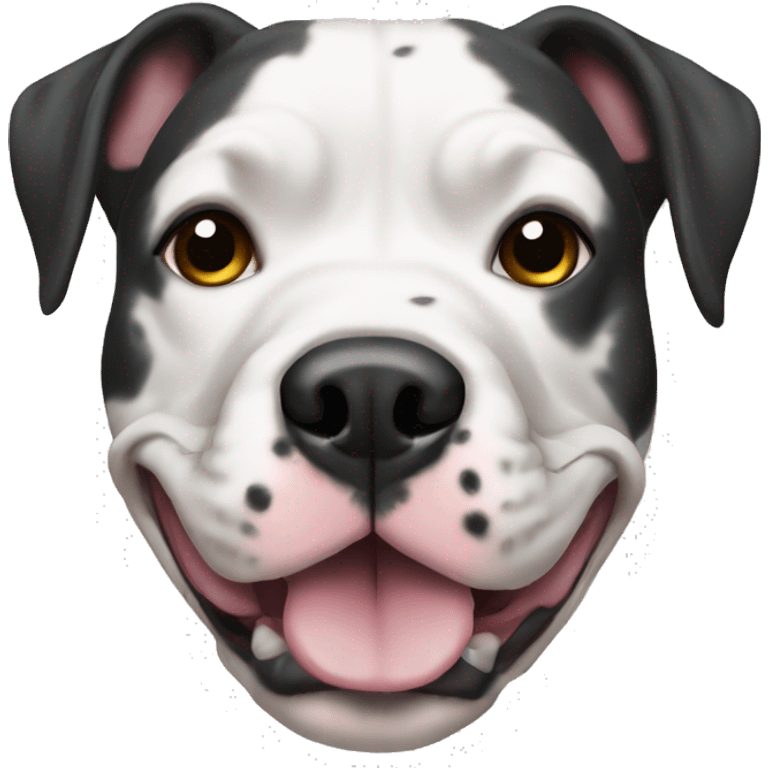 Black and white spotted pitbull emoji