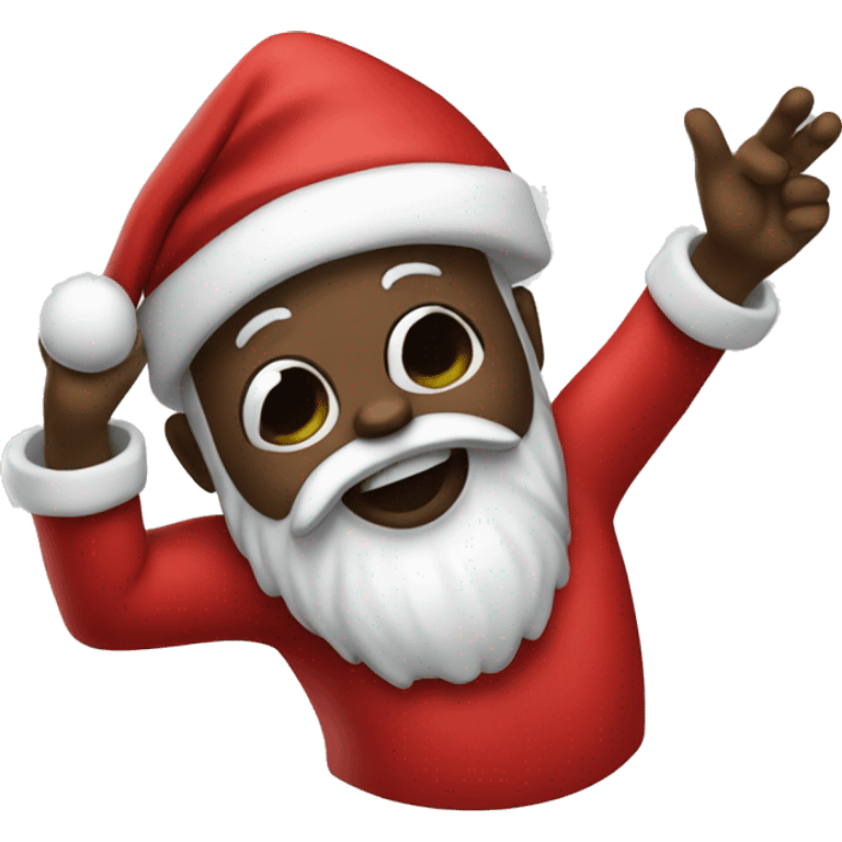 Black Santa dabbing  emoji