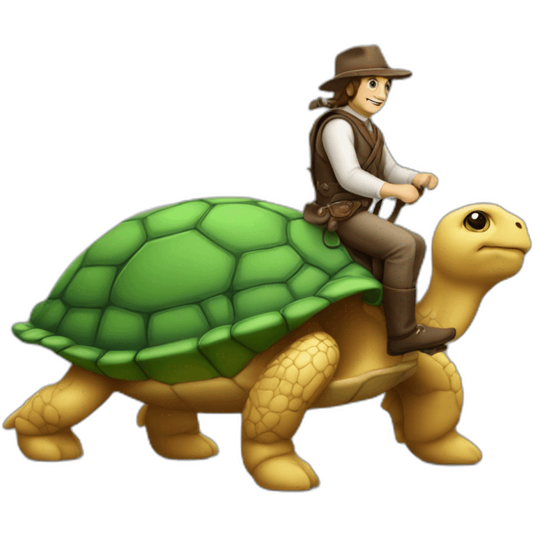 Tortue sur un cheval en tuti emoji