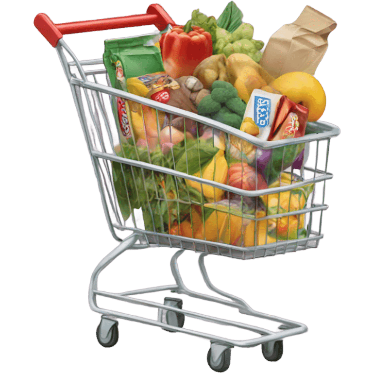 shopping cart with groceries emoji